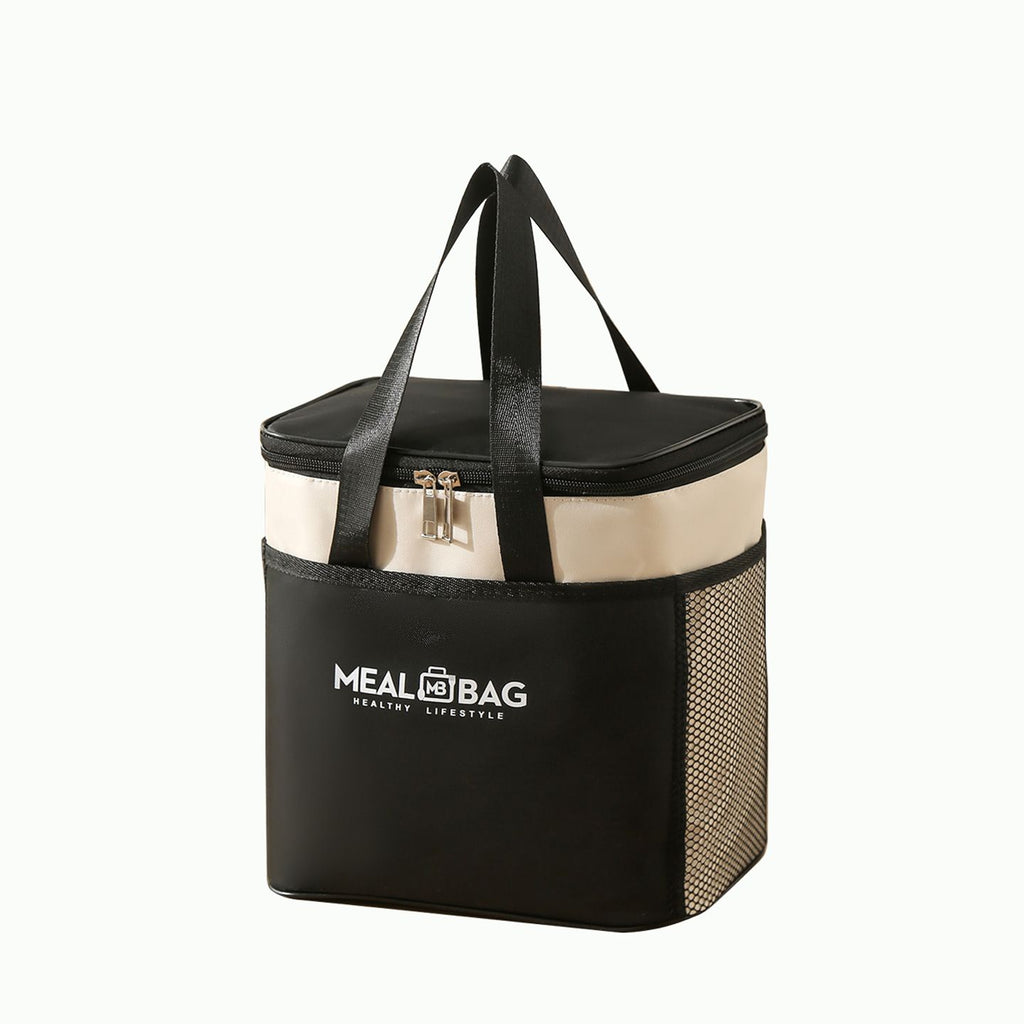 M-sized insulated storage bag, thick aluminum foil waterproof lunch cooler tote bag with reinforced handle, reusable student daily commuting food carrying bag