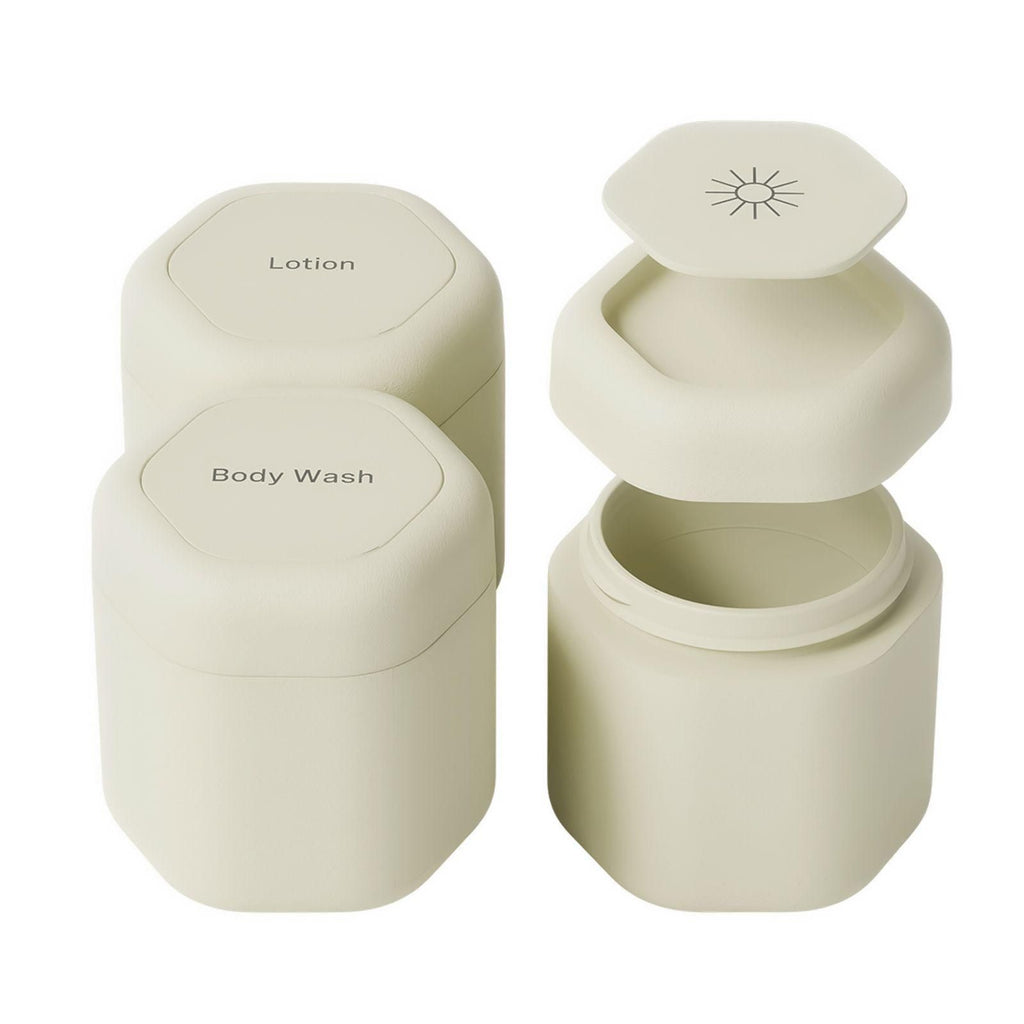 Magnetic clamshell travel subpackage tank 3 pieces, sealed leak proof skin care cream storage box, portable face cream subpackage container