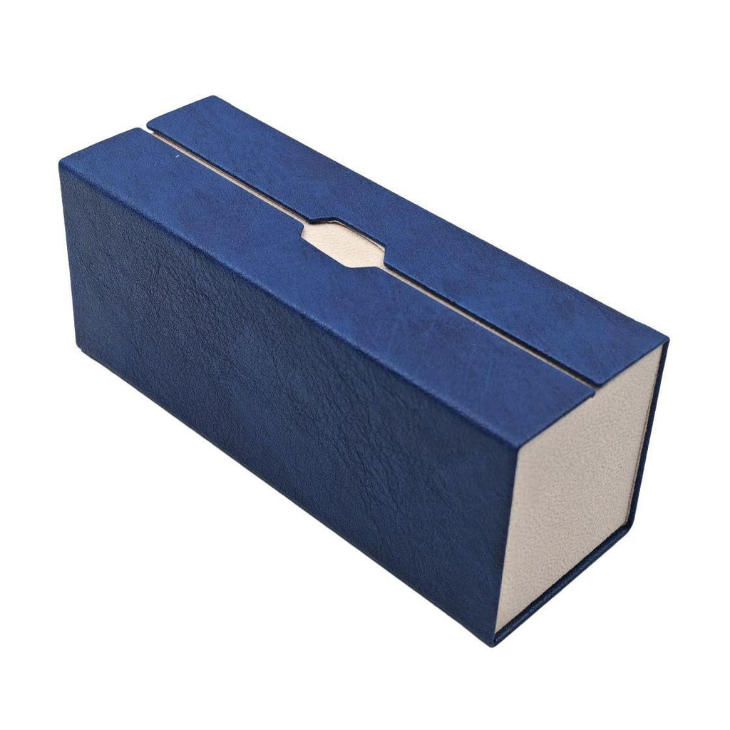 Magnetic double grid leather glasses case, one pair for storing two pairs of glasses, sunglasses and myopia lenses stored separately