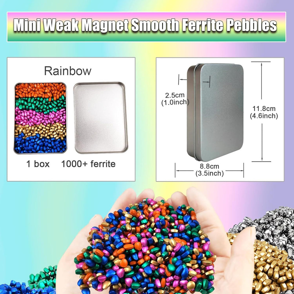 Magnetic Ferrite Putty Rock, More Than 1000 Weak Magnet Smooth Ferrite Pebbles, Small Magnetic Beads Fidget Adults Toys for Office