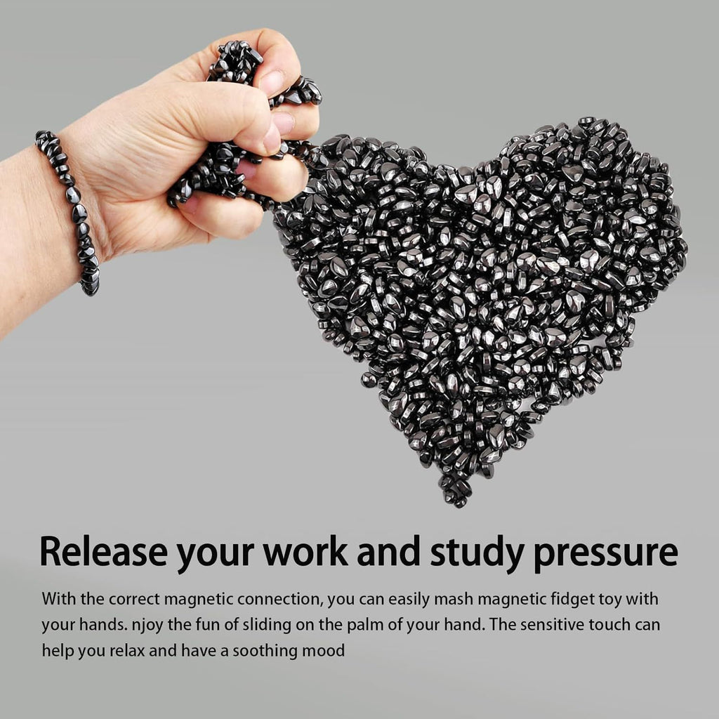 Magnetic Ferrite Putty Rock, More Than 500 Weak Magnet Smooth Ferrite Pebbles, Small Magnetic Beads Fidget Adults Toys for Office