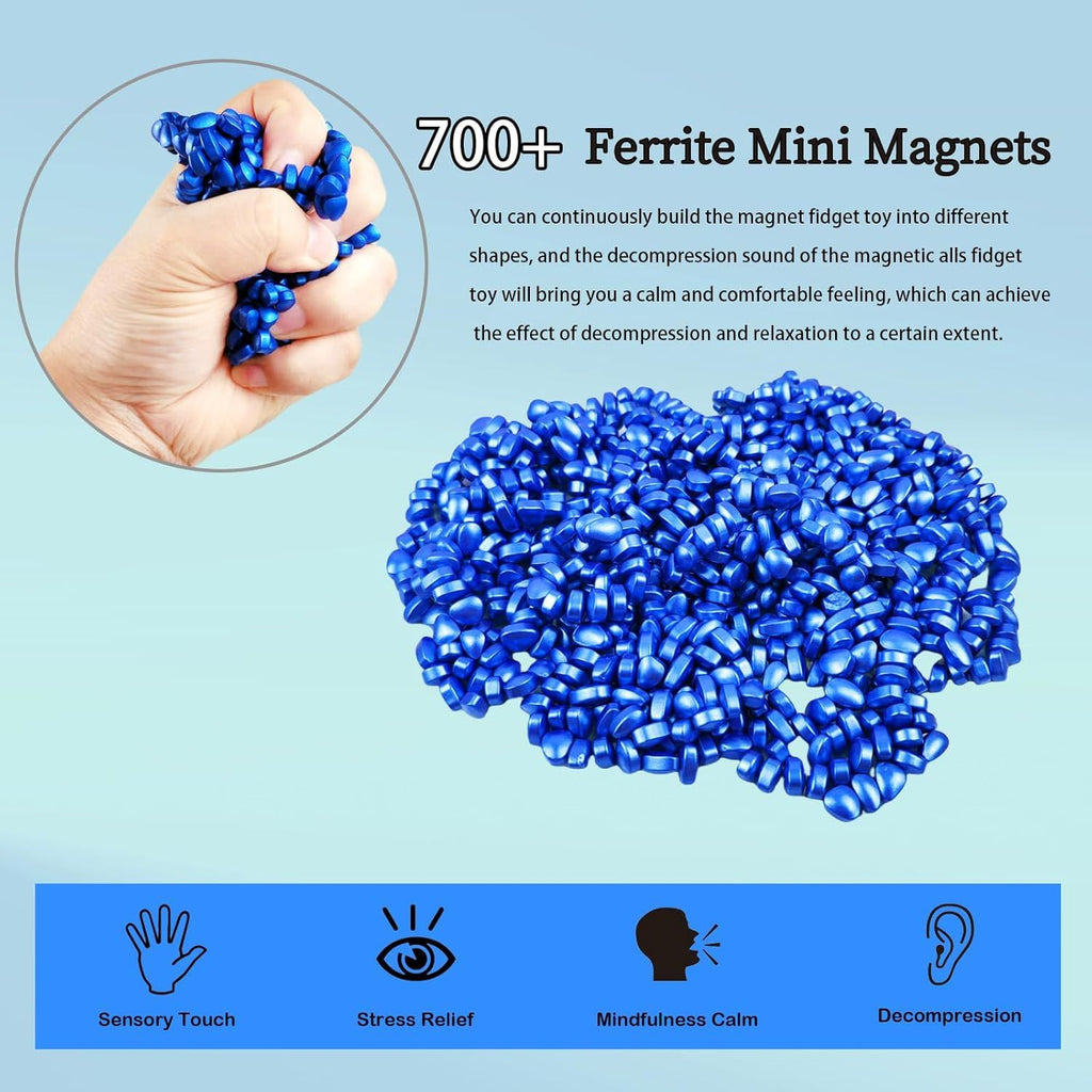 Magnetic Ferrite Putty Rock, More Than 700 Weak Magnet Smooth Ferrite Pebbles, Small Magnetic Beads Fidget Adults Toys for Office