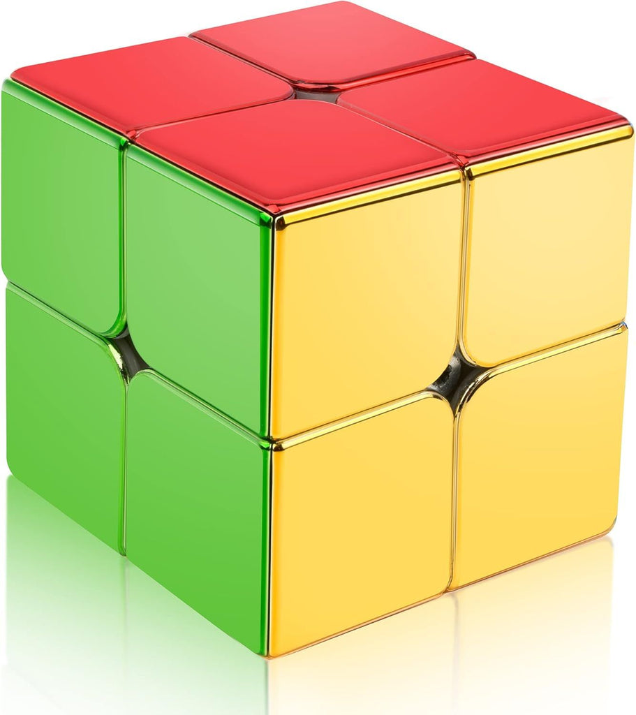 Magnetic Mirror Reflective Stickerless Speed Cube 2x2, Cyclone Boys Original Shiny Cool Magic Cube
