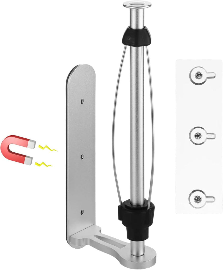 Magnetic Paper Towel Holder for Fridge, No-Drill Paper Roll Holder with Ratchet Damping, One Hand Tear Design, Self-Adhesive & Wall-Mounted for RV, Grill, Garage