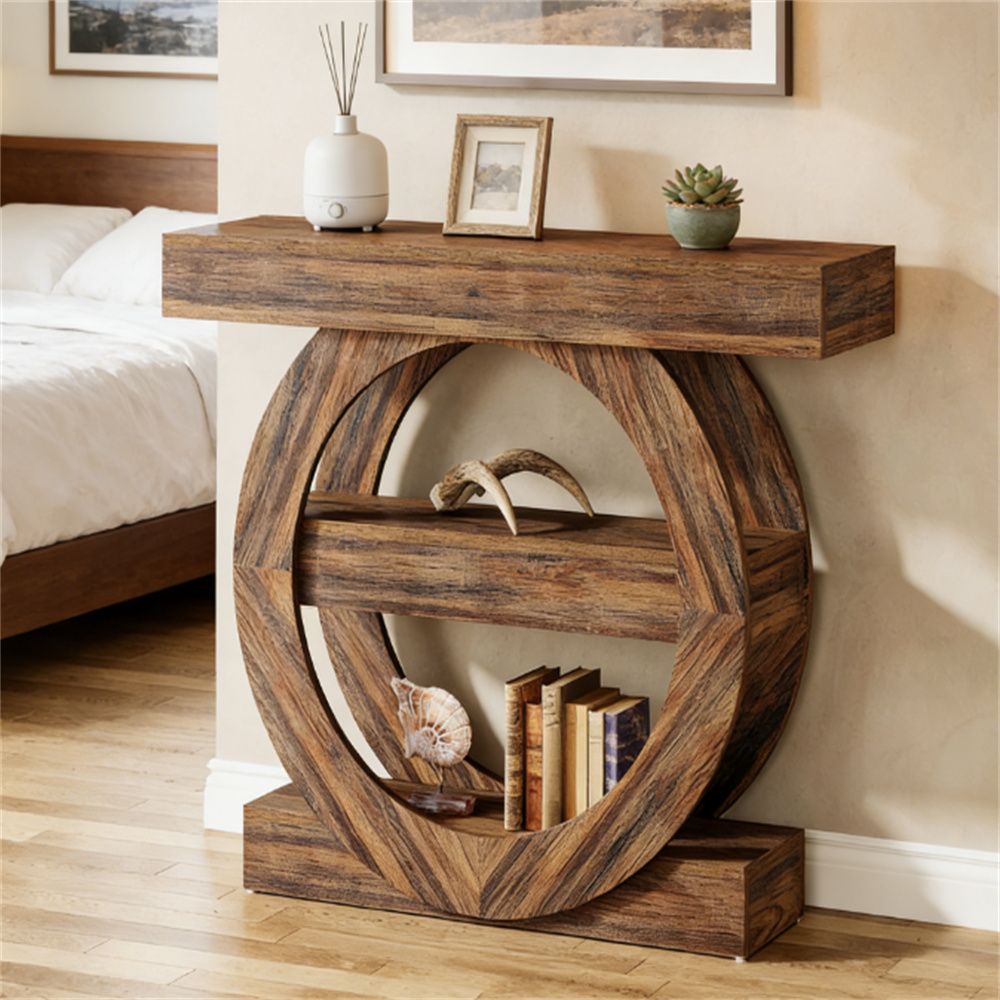Main console, sofa table, corridor table, decorative rack, with storage rack, rural farmhouse style