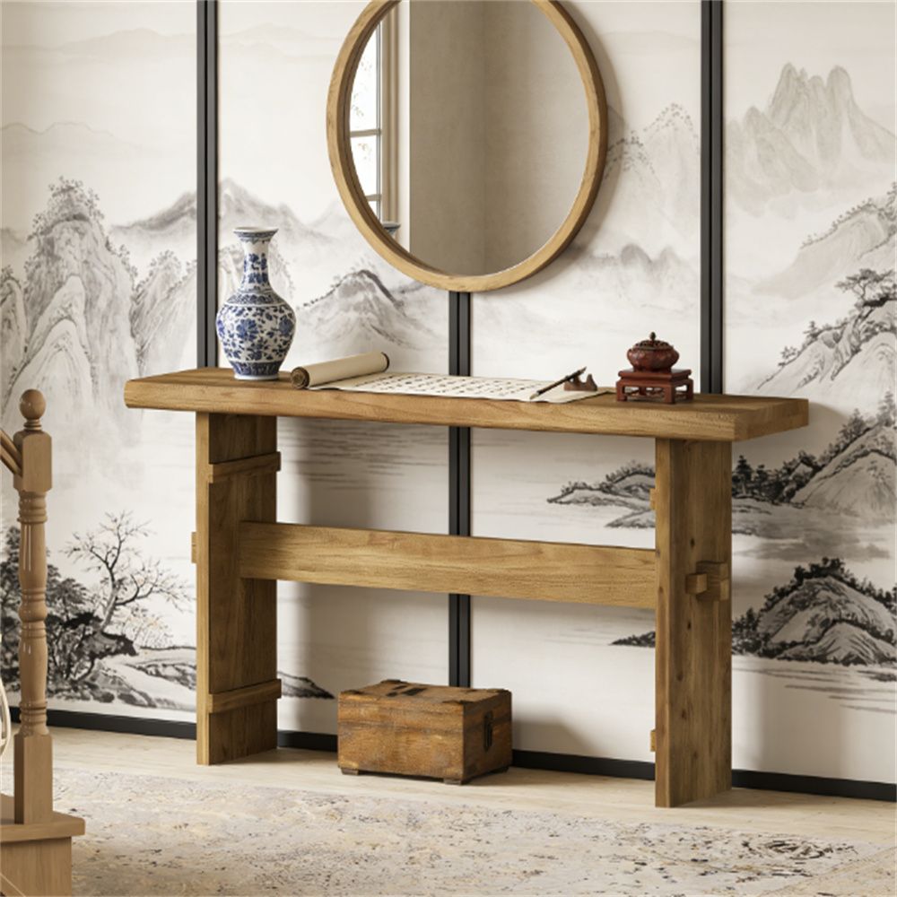 Main console, wooden entrance table, sofa table, durable solid wood design