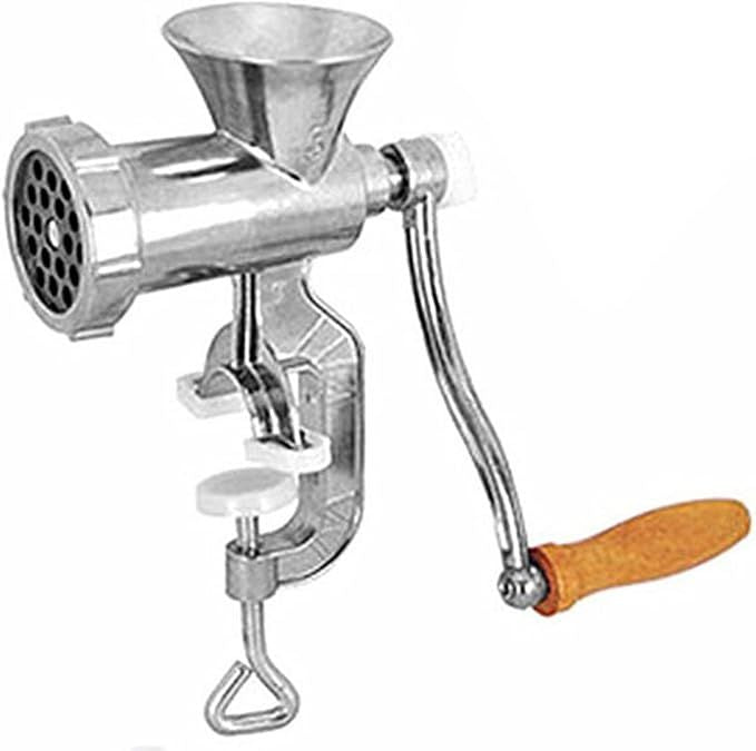 Manual Meat Grinder, Stainless Steel Hand Crank Meat Vegetable Grinding Machine, Heavy Duty Manual Meat Grinding Machine for Homemade Burger Patties, Ground Beef and More