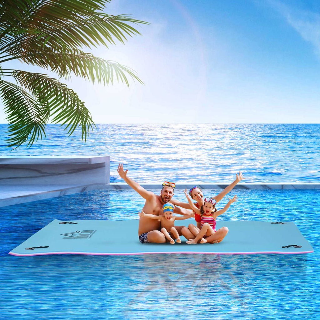Mega Floating Water Mat, 10' x 5' 3-Layer Pool Float Raft for Lake and Ocean, Portable Foam Construction