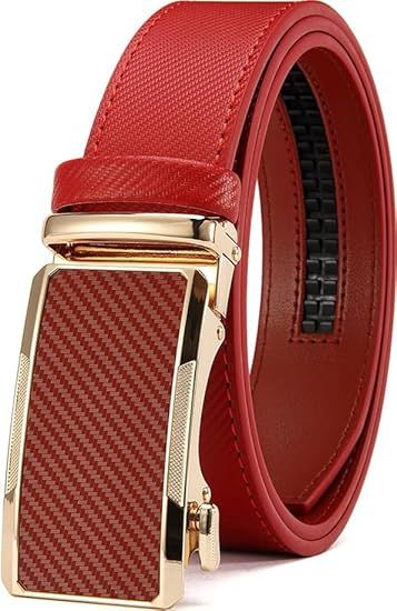 Men's Adjustable Ratchet Belt White Leather Dress Belt for Men, Customizable Fit, Easy to Use, Maximum Durability