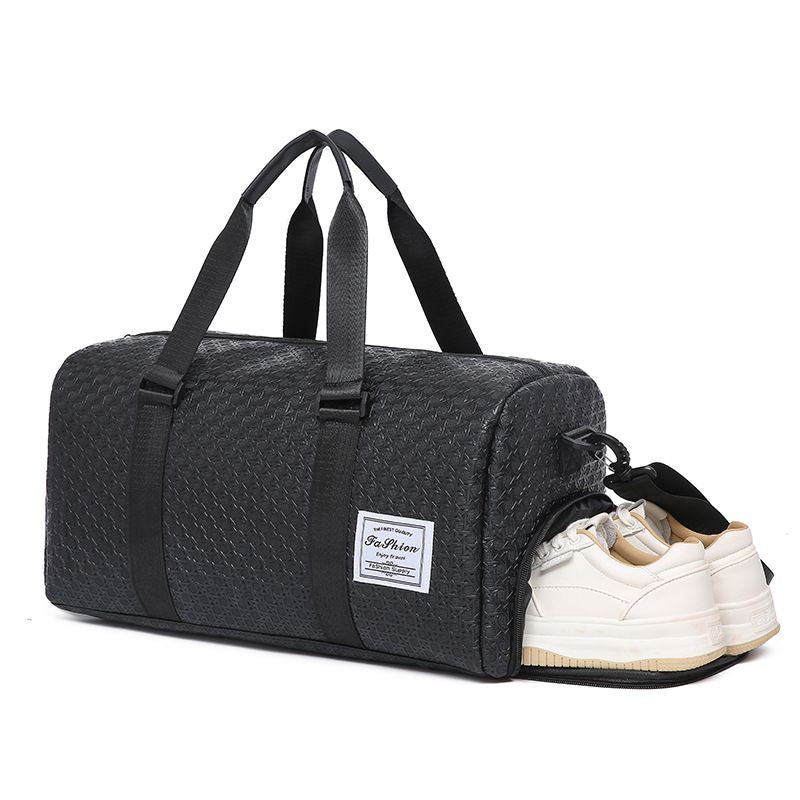 Men's Business Knit Travel Bag Large Capacity Dry/Wet Separation Business Trip Luggage Bag Multifunctional Shoulder Gym Bag
