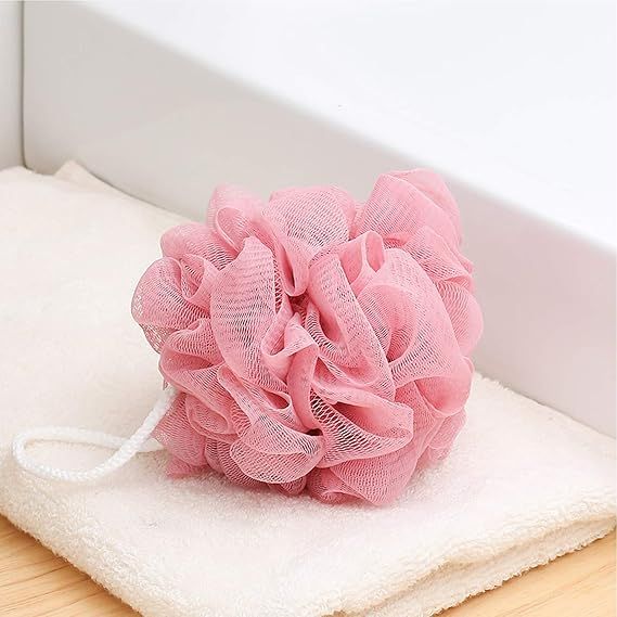 Mesh Pouf Bath Sponge Exfoliating Shower Ball Pom Cleaning Accessory
