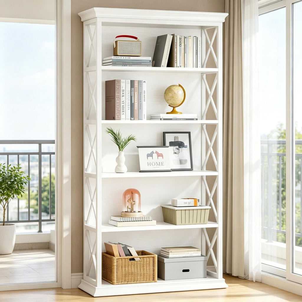 Metal And Wooden Bookcase  70.87 Inch Bookshelf for Home Office Organization Rustproof And Sturdy Storage Solution