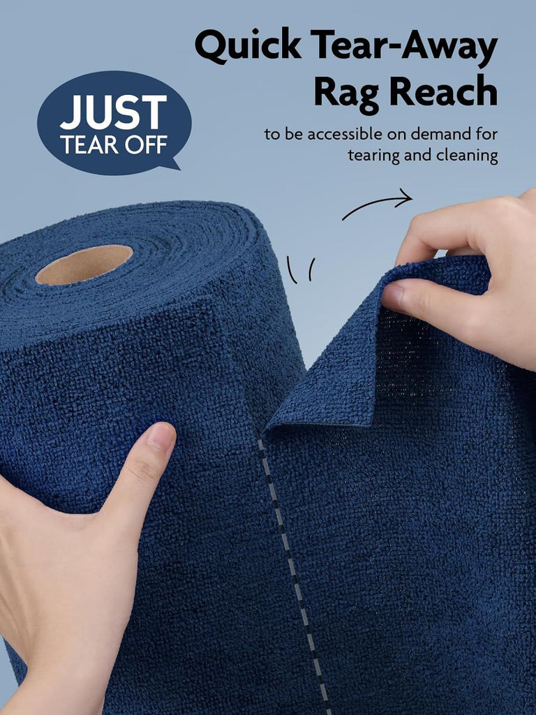 Microfiber Cleaning Cloth Roll -75 Pack, Tear Away Microfiber Towels, 12" x 12", Reusable, Washable, Scratch Free, Ultra Absorbent Dishcloth for All-Around Cleaning Supplies