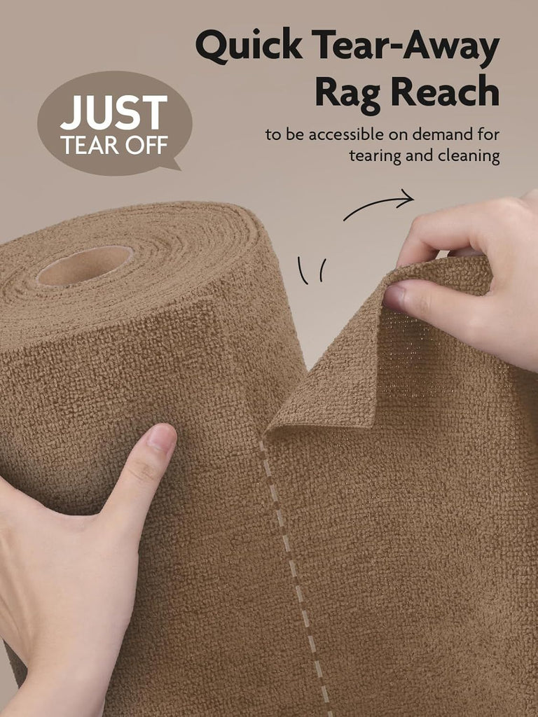 Microfiber Cleaning Cloth Roll -75 Pack, Tear Away Microfiber Towels, 12" x 12", Reusable, Washable, Scratch Free, Ultra Absorbent Dishcloth for All-Around Cleaning Supplies