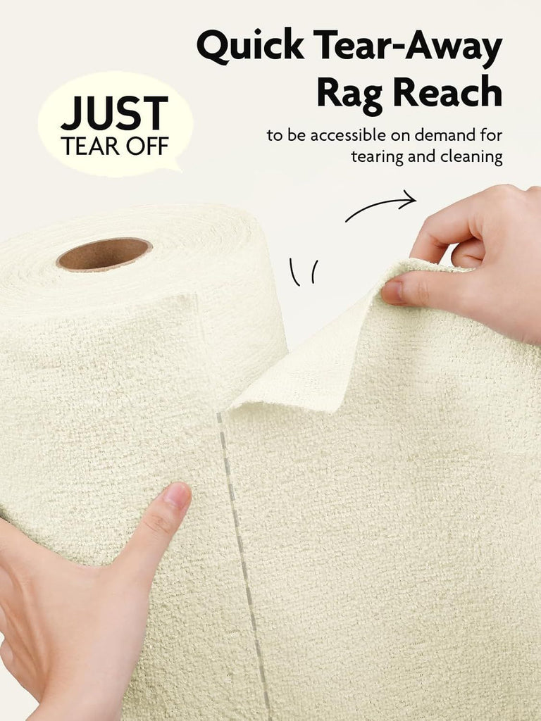 Microfiber Cleaning Cloth Roll -75 Pack, Tear Away Microfiber Towels, 12" x 12", Reusable, Washable, Scratch Free, Ultra Absorbent Dishcloth for All-Around Cleaning Supplies