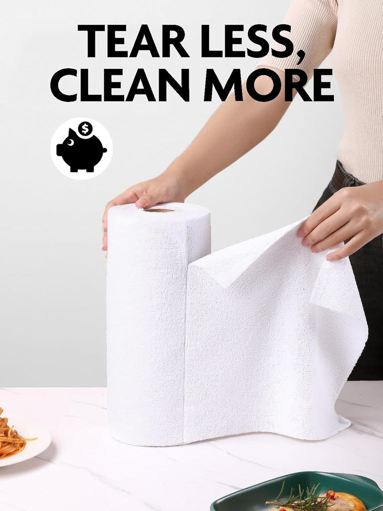 Microfiber Cleaning Cloth Roll -75 Pack, Tear Away Microfiber Towels, 12" x 12", Reusable, Washable, Scratch Free, Ultra Absorbent Dishcloth for All-Around Cleaning Supplies
