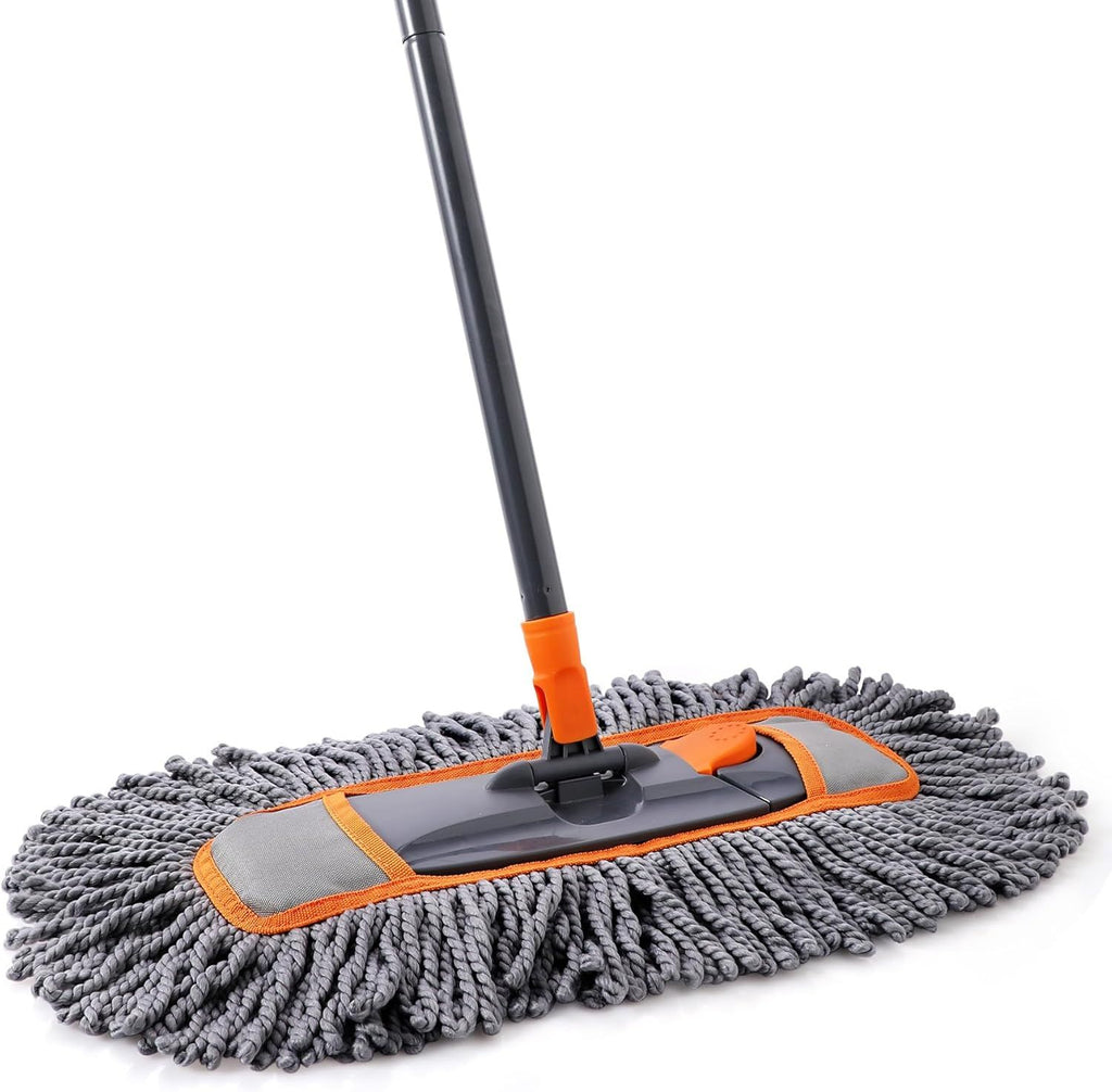 Microfiber Dust Mop for Hardwood Floor Cleaning, Dry and Wet Baseboard and Floor Duster, Household Cleaning Tool for Kitchen, Bathroom