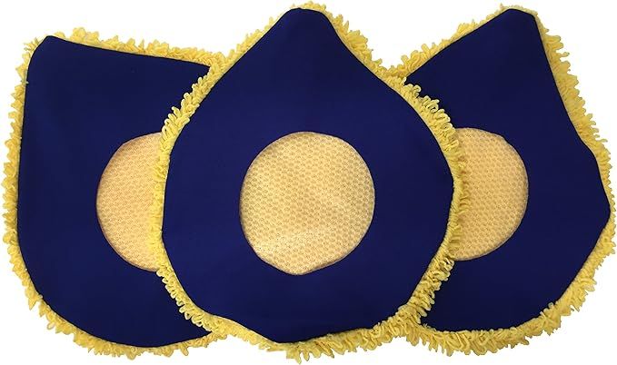 Microfiber Mop Refill Pack: 5 Minute CleanWalls 3-pak Yellow Reusable Washable Wall Washer, Ceiling Cleaner and Baseboard Duster - Dry Dust / Wet Wash Pads