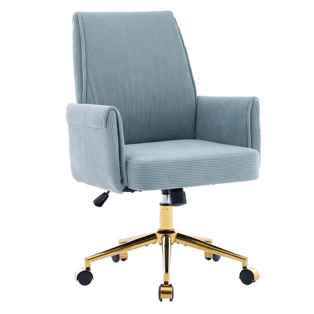 Mid-back liftable office chair, striped fabric, and ergonomically designed, is an excellent choice for working, studying or relaxing. The mid-back design provides a better sitting experience.Green