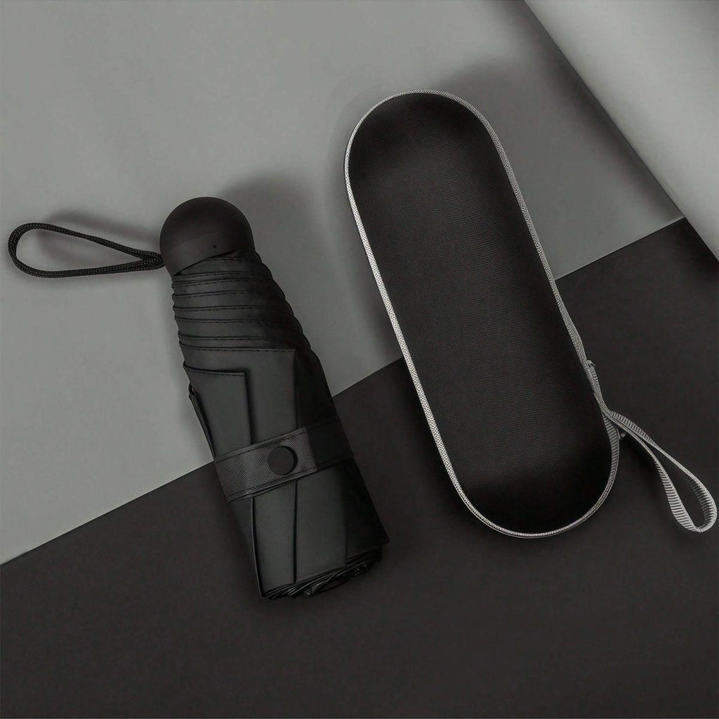 Mini 5-Fold Travel Umbrella, Lightweight Compact Sun & Rain Umbrella with UV Protection, Portable Pocket Umbrella with Case