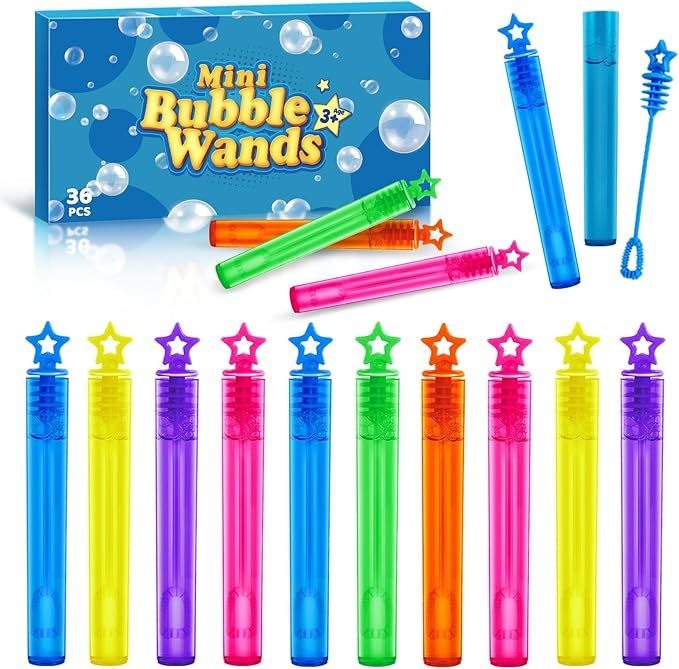Mini Bubble Wands, Bubble Party Favors Assortment Toys for Kids,  Goodie Bags, Carnival Prizes,