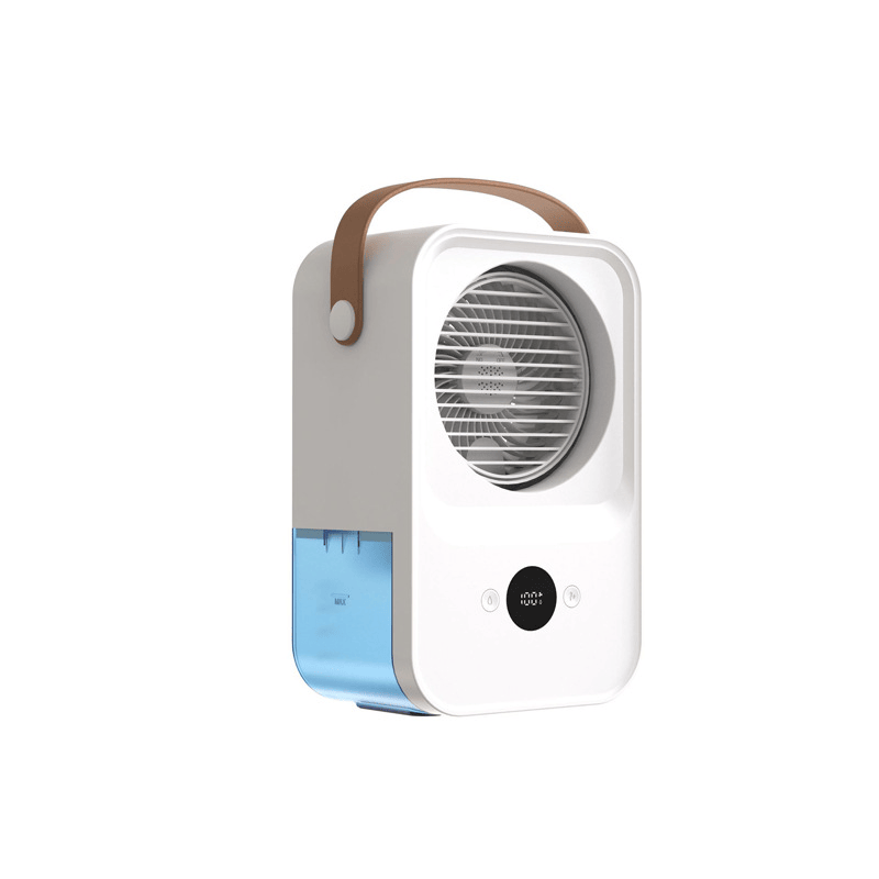 "Mini Desktop Air Conditioner Fan - Portable USB Personal Cooling Fan with 3 Speeds, 60° Oscillation, Quiet Operation for Home Office Bedroom - Energy Efficient & Space Saving (White)"