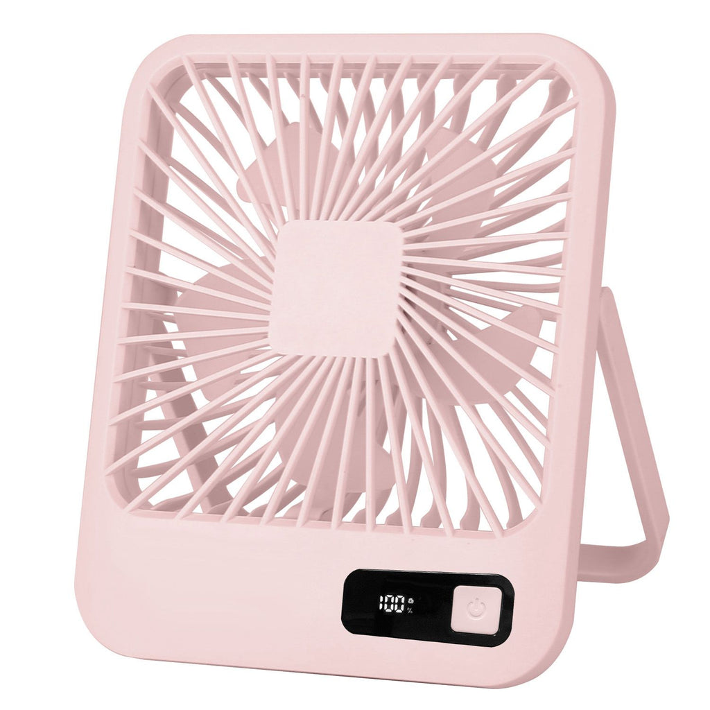 Mini Desktop Cooling Fan Rechargeable Battery Powered Personal Fan Speed Adjustment Strong Airflow Quiet Travel Fan with LCD Display for Home Office Travel