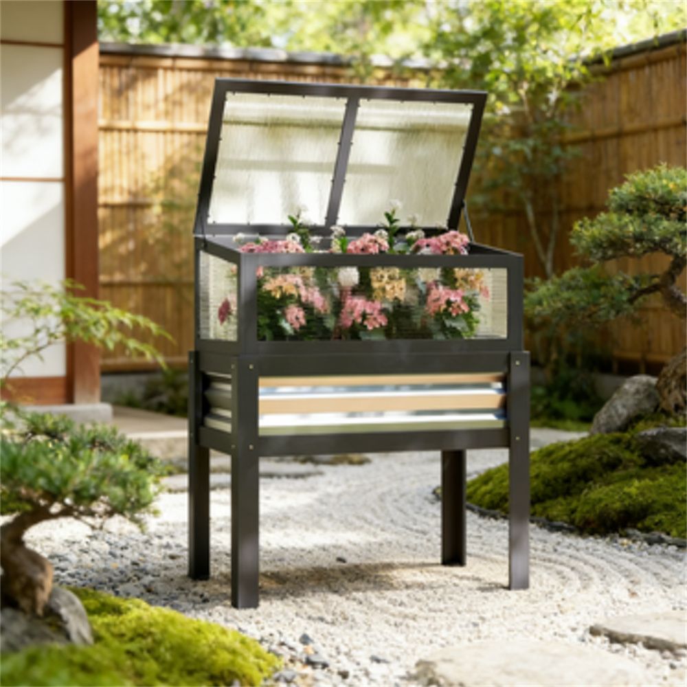 Mini greenhouse, elevated garden bed, elevated flowerpot box, planting box