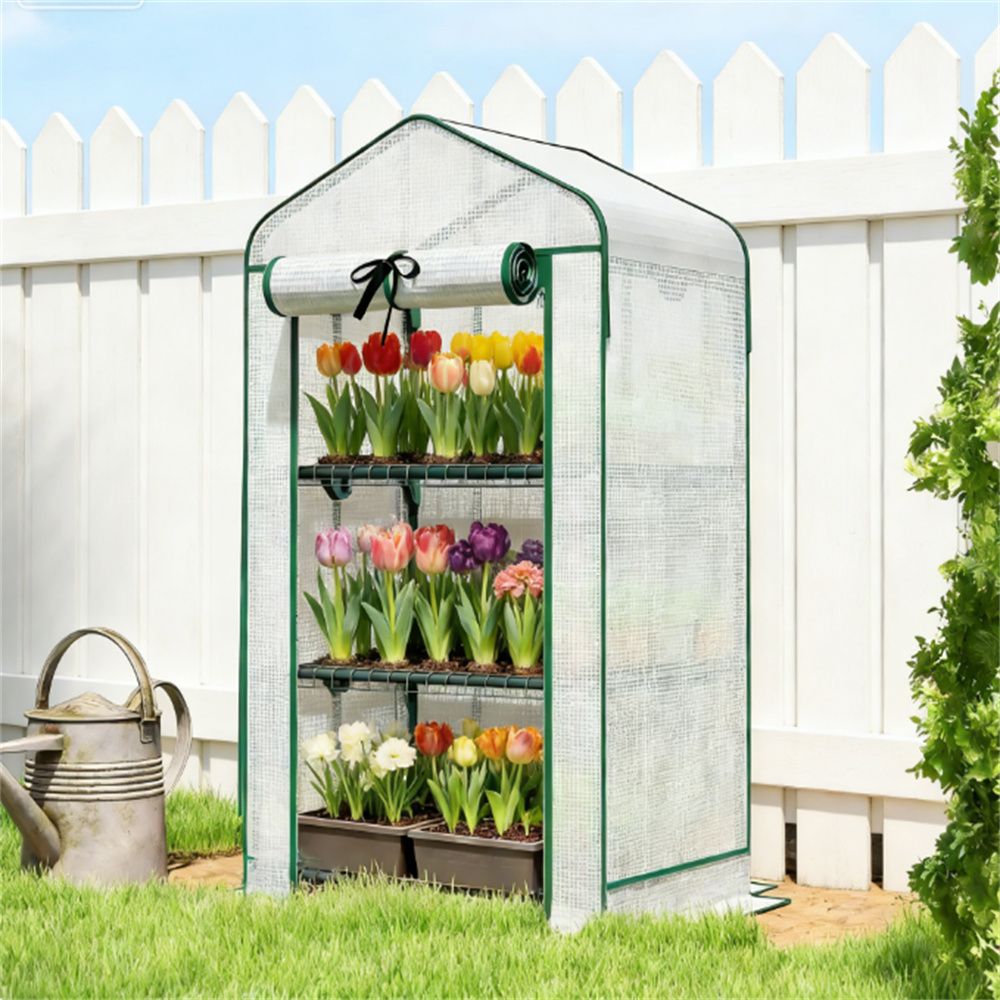 Mini greenhouse, plant rack, white