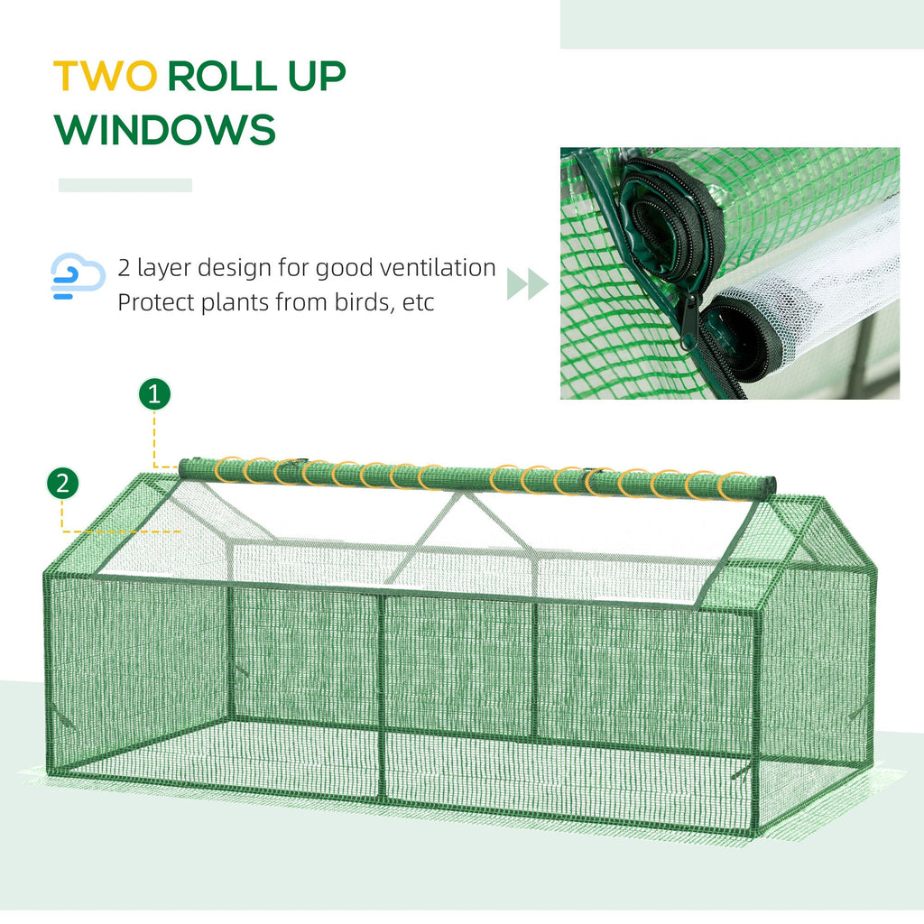 Mini Greenhouse Portable Hot House for Plants with Large Zipper Windows for Outdoor, Indoor, Garden, Green