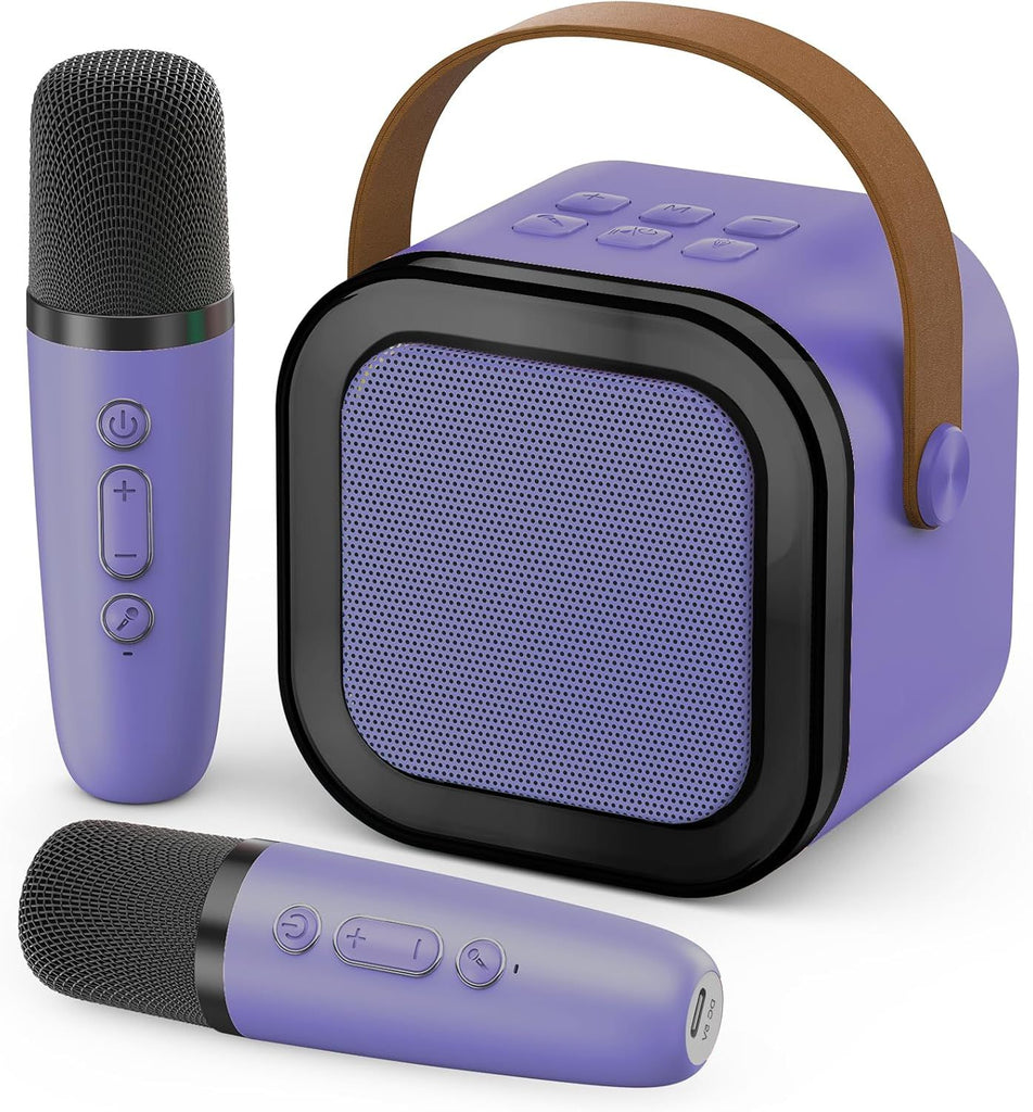 Mini Karaoke Machine for Kids Adults, 2026 TOP Birthday Gifts for Girls Boys 3,4,5,6,7,8+Year Old Toddler Toys, Portable Bluetooth Speaker with 2 Wireless Karaoke Microphones Player