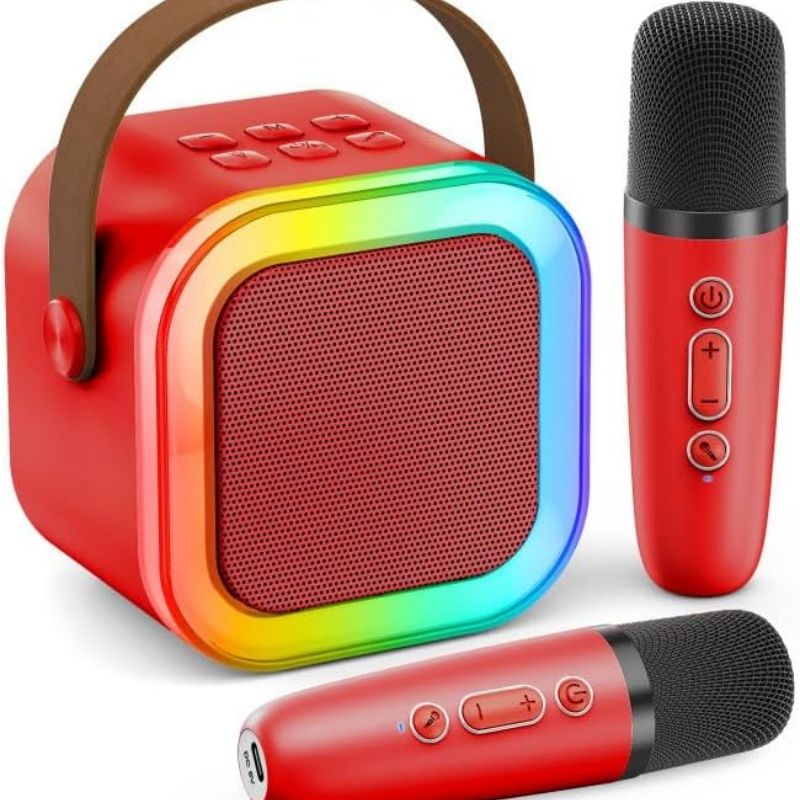 Mini Karaoke Machine for Kids Adults, 2026 TOP Birthday Gifts for Girls Boys 3,4,5,6,7,8+Year Old Toddler Toys, Portable Bluetooth Speaker with 2 Wireless Karaoke Microphones Player