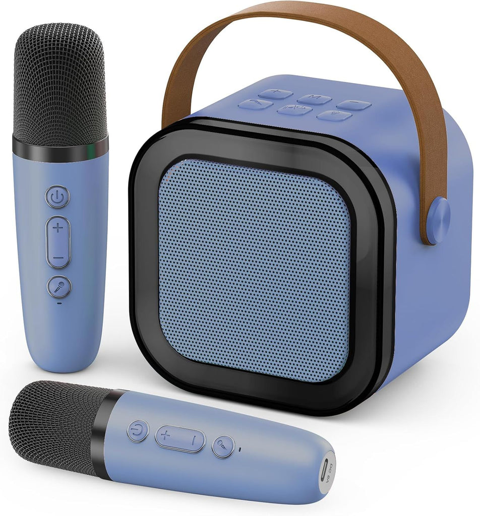 Mini Karaoke Machine for Kids Adults, 2026 TOP Birthday Gifts for Girls Boys 3,4,5,6,7,8+Year Old Toddler Toys, Portable Bluetooth Speaker with 2 Wireless Karaoke Microphones Player