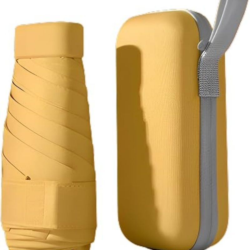 Mini Travel Sun Umbrella for Purse With Case,Small Compact UV Umbrella Protection Sun,Lightweight Portable Parasol Windproof for Women Men Kids