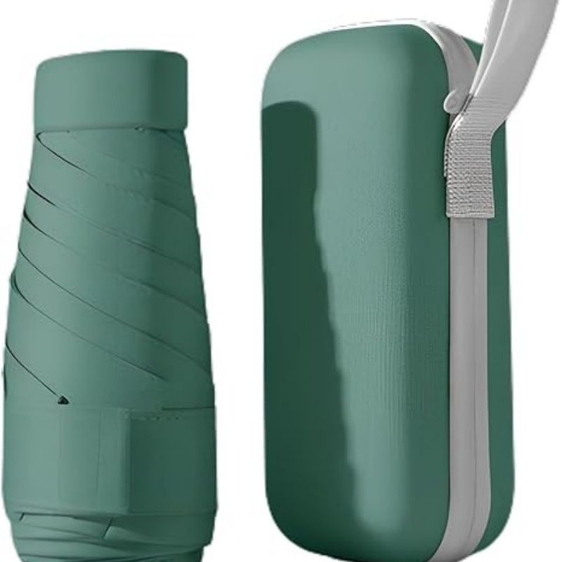 Mini Travel Sun Umbrella for Purse With Case,Small Compact UV Umbrella Protection Sun,Lightweight Portable Parasol Windproof for Women Men Kids