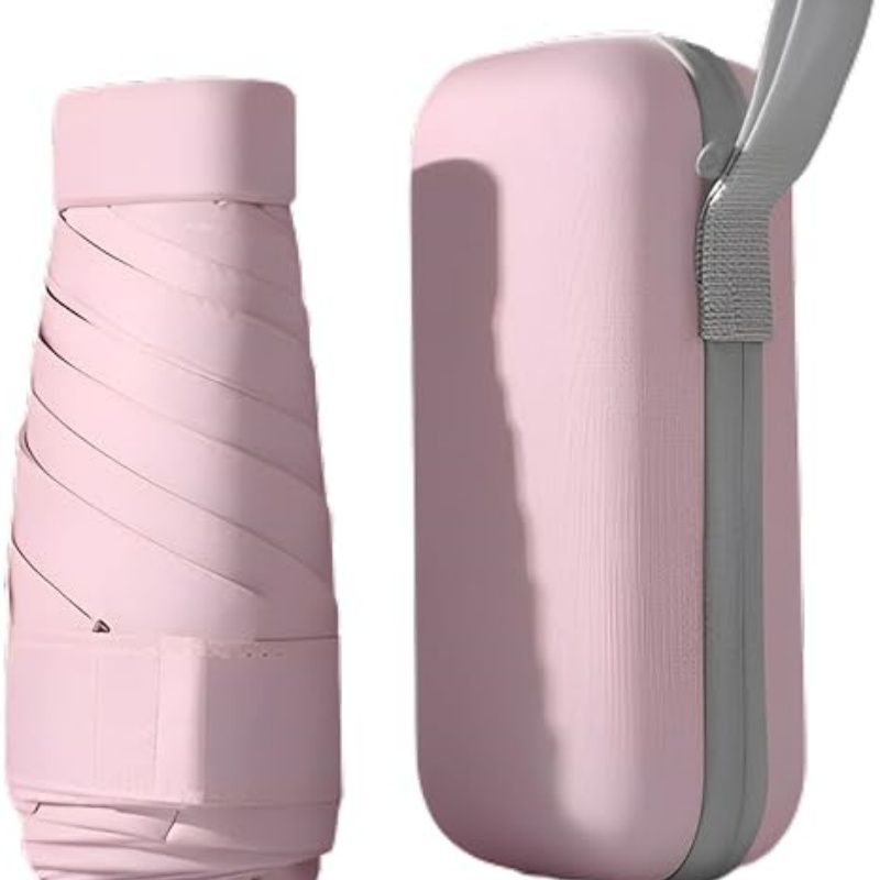 Mini Travel Sun Umbrella for Purse With Case,Small Compact UV Umbrella Protection Sun,Lightweight Portable Parasol Windproof for Women Men Kids
