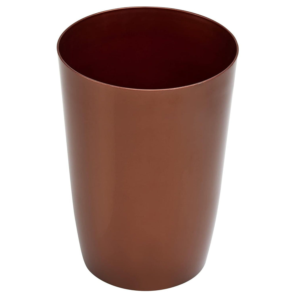Mini Waste Basket - Durable Small Plastic Garbage Trash Can Bin - Lidless Open-Top, Slim Profile for Compact Spaces - Suitable for Home, Bathroom, Office, Bedroom, Kitchen and More, Copper