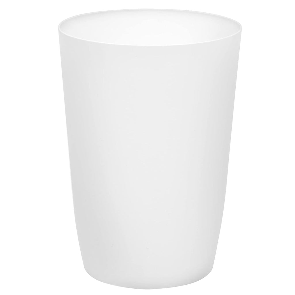 Mini Waste Basket - Durable Small Plastic Garbage Trash Can Bin - Lidless Open-Top, Slim Profile for Compact Spaces - Suitable for Home, Bathroom, Office, Bedroom, Kitchen and More, White