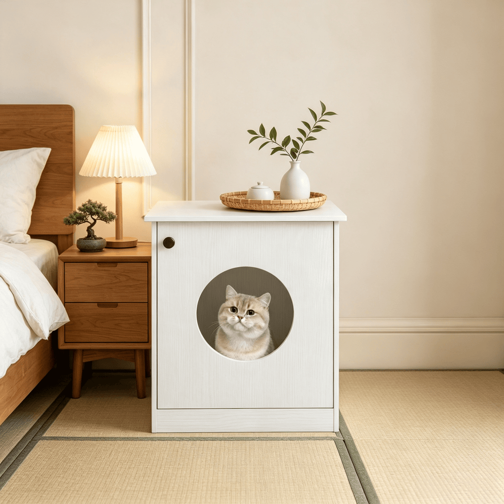 Modern Cat Litter Box Enclosure for Small to Large Cats - Compact And Stylish Pet Toilet Solution