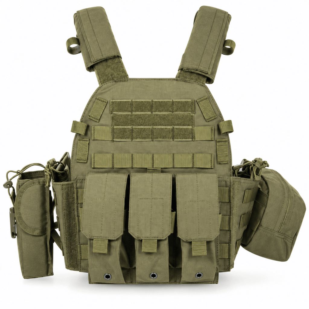 Modular Tactical Vest for Men, Adjustable Outdoor Training Chest Rig with MOLLE Webbing and Multi-Pouch Storage