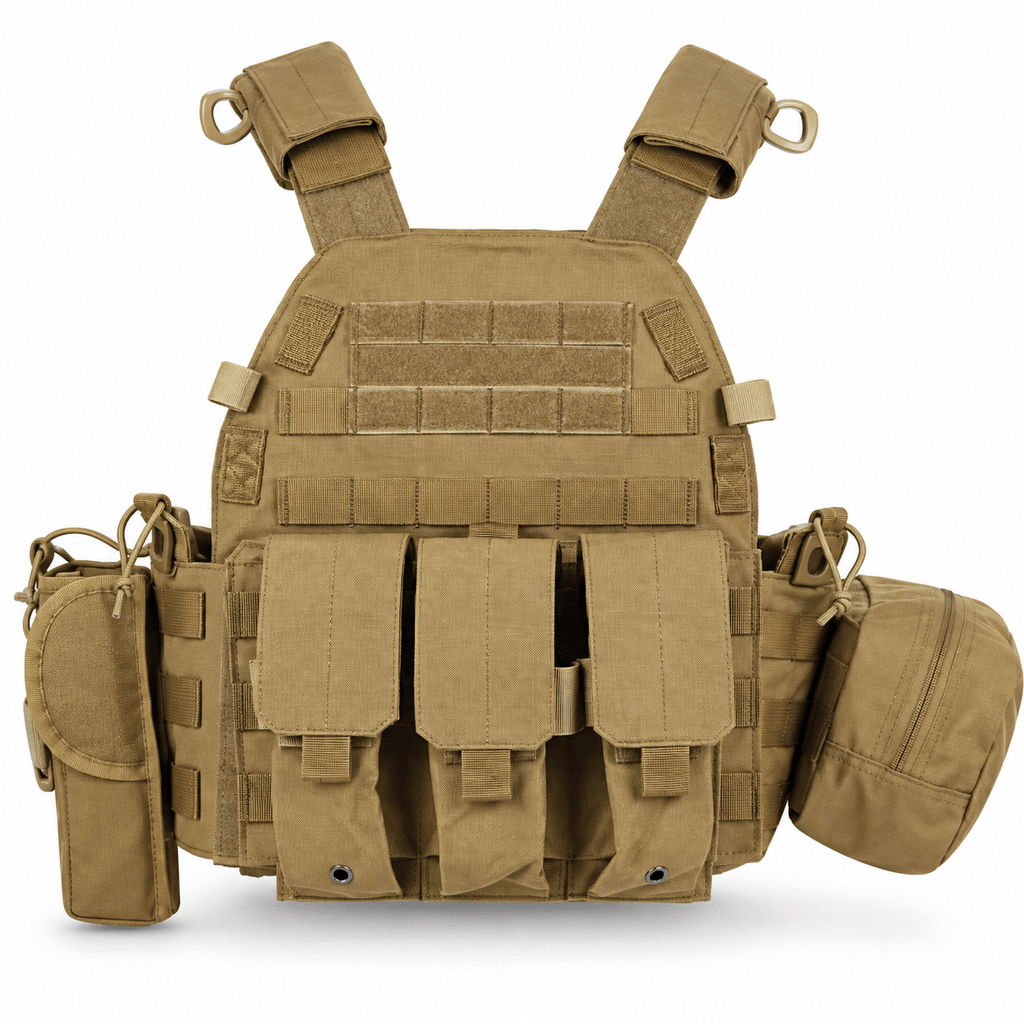 Modular Tactical Vest for Men, Adjustable Outdoor Training Chest Rig with MOLLE Webbing and Multi-Pouch Storage