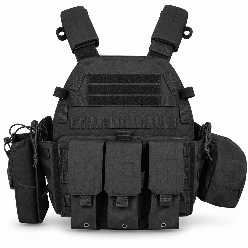 Modular Tactical Vest for Men, Adjustable Outdoor Training Chest Rig with MOLLE Webbing and Multi-Pouch Storage