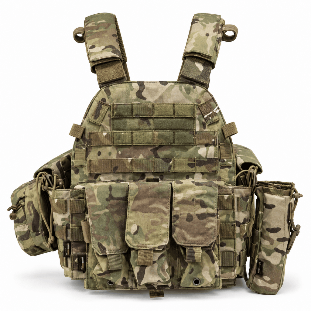 Modular Tactical Vest for Men, Adjustable Outdoor Training Chest Rig with MOLLE Webbing and Multi-Pouch Storage