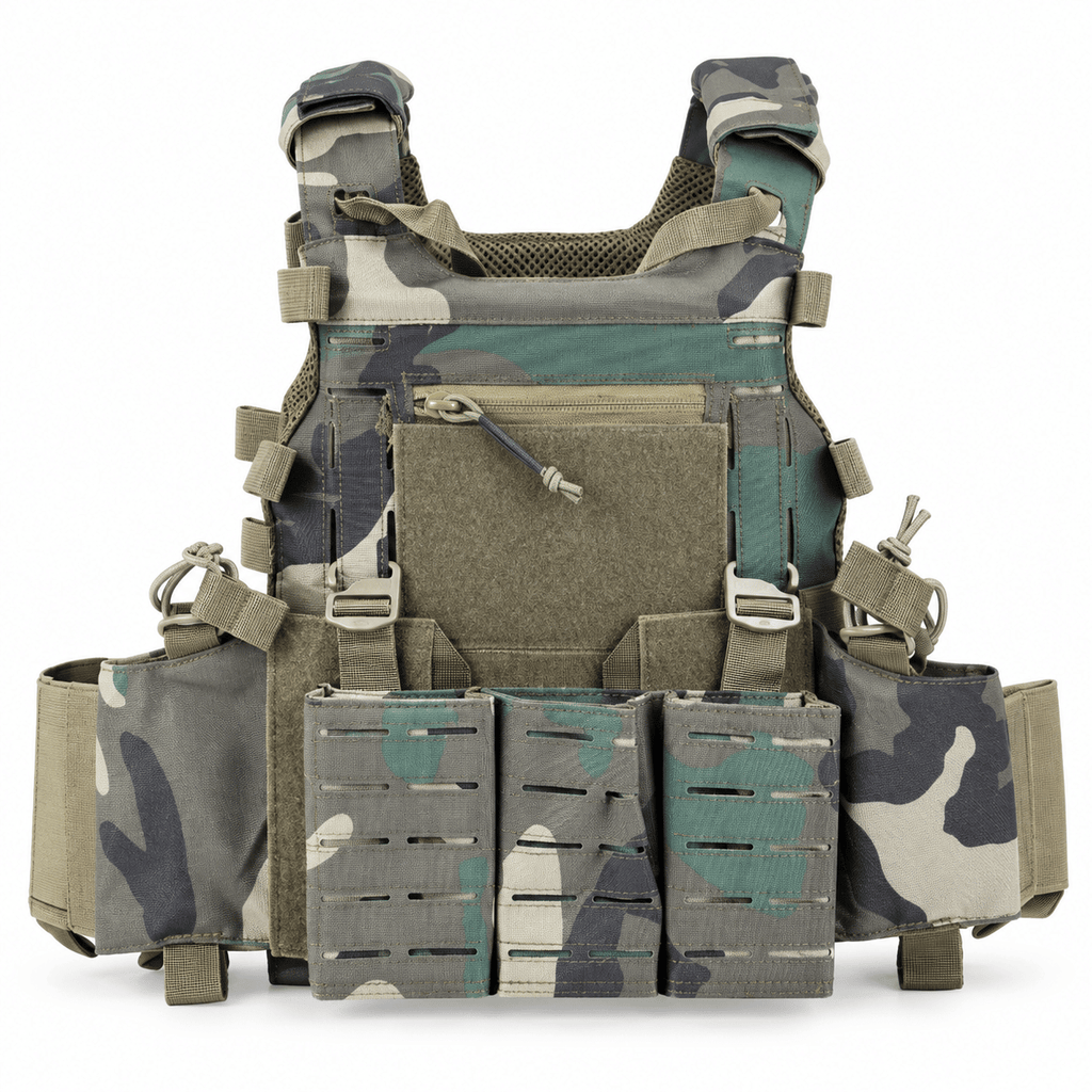 Modular Training Vest for Men, Adjustable Outdoor Utility Vest with MOLLE Webbing, Multiple Storage Pouches and Zippered Pocket for Hiking and Fitness