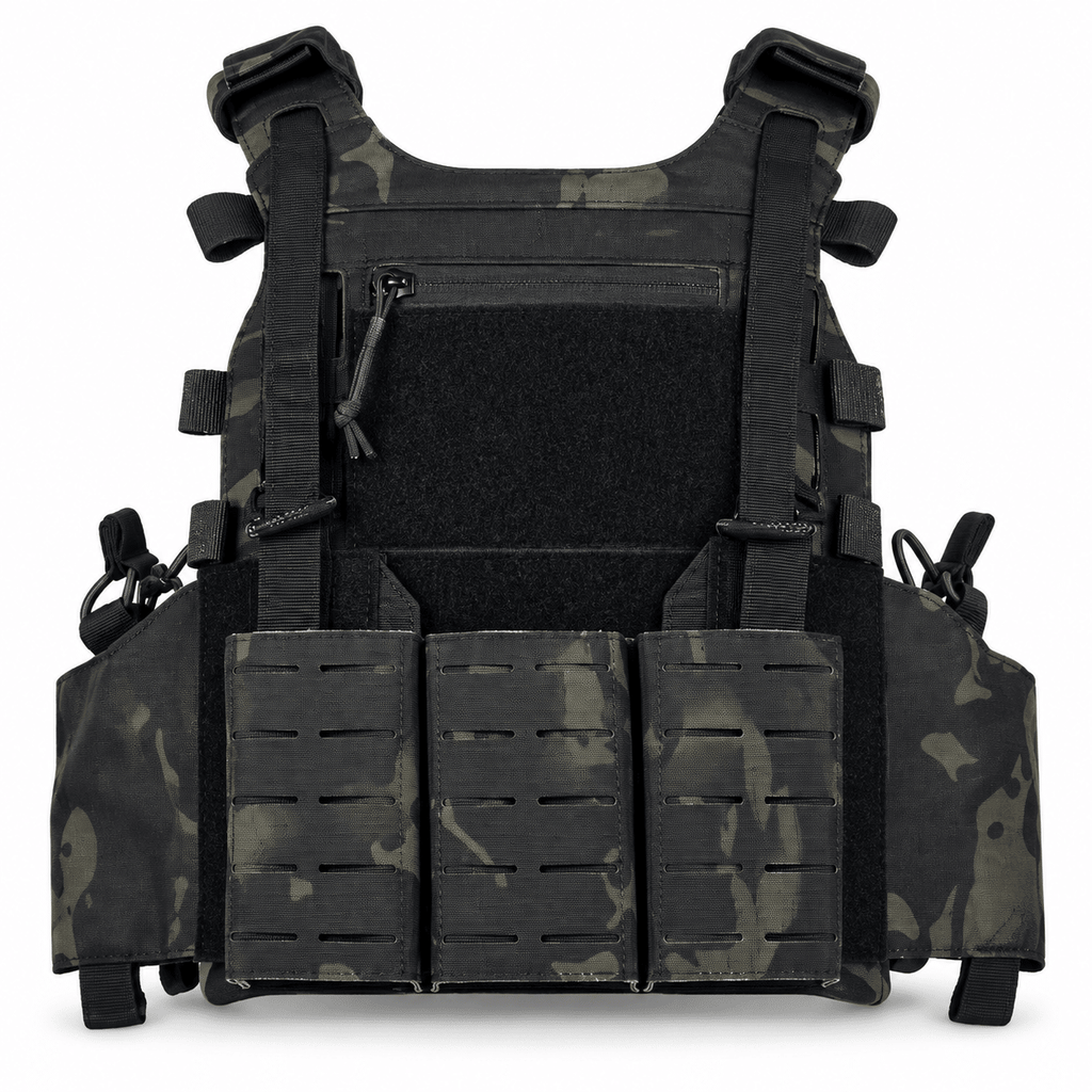 Modular Training Vest for Men, Adjustable Outdoor Utility Vest with MOLLE Webbing, Multiple Storage Pouches and Zippered Pocket for Hiking and Fitness