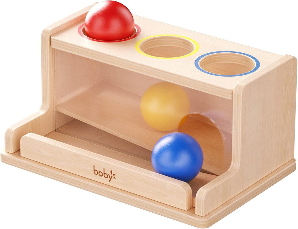 Montessori Toys Object Permanence Box, Ball Tracker Drop Push Toy for Boy Girl Baby Toddler Kid Preschooler