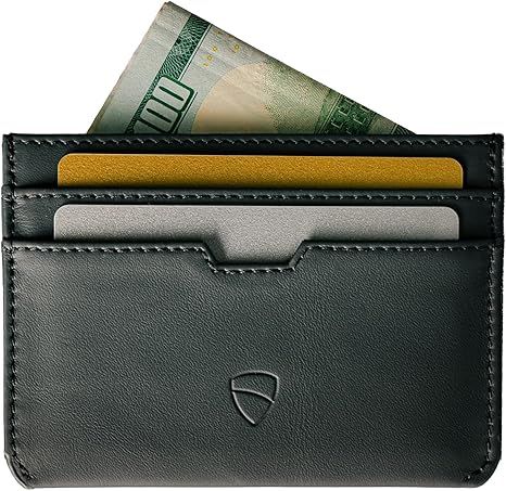MOORGATE Slim Card Holder - Minimalist Leather Wallet, RFID Blocking Sleeve, Fits Front Pocket, for Men and Women