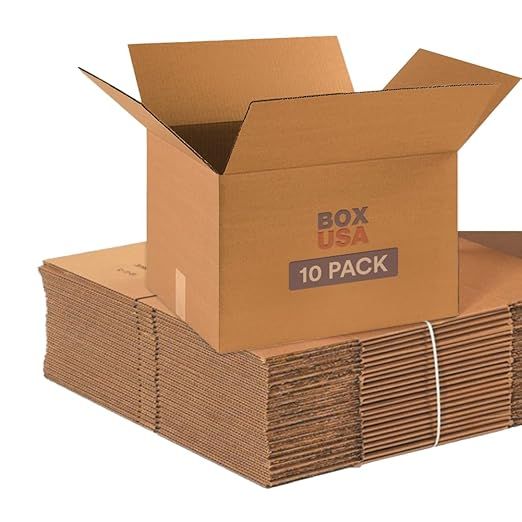 Moving Boxes Medium  10-Pack | Corrugated Cardboard Box for Shipping, Mailing, Packin