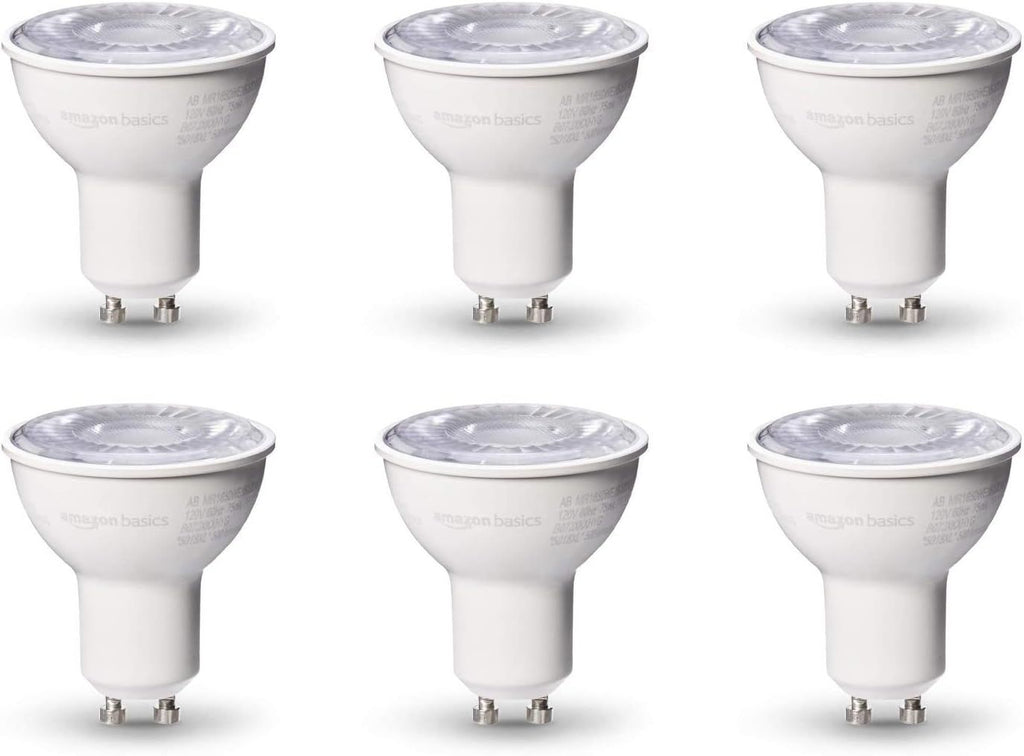 MR16 LED Light Bulb, 50 Watt Equivalent, Energy Efficient 7W, GU10 Base, Daylight White 5000K, Dimmable, 10,000 Hour Lifetime , 6-Pack