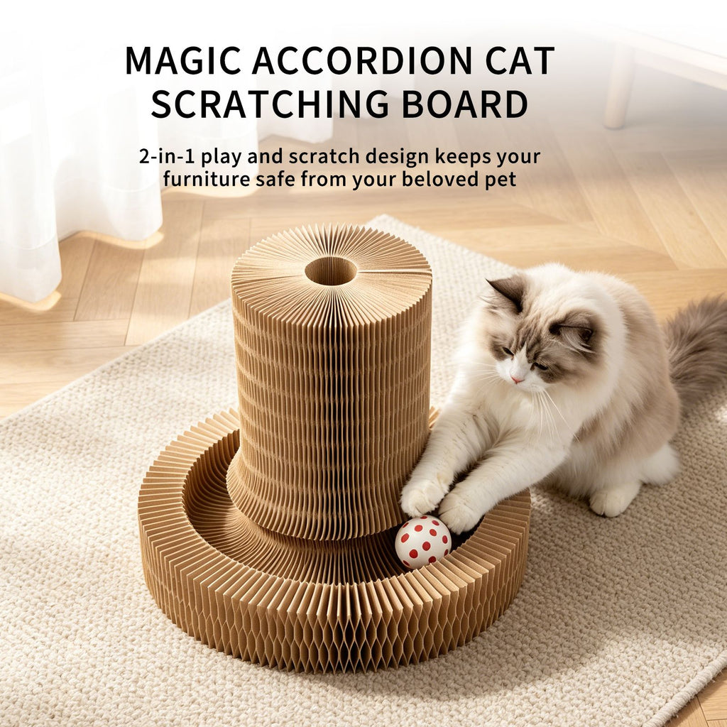 Multi functional cat scratch pole, integrated with scratch and play, durable and worry free